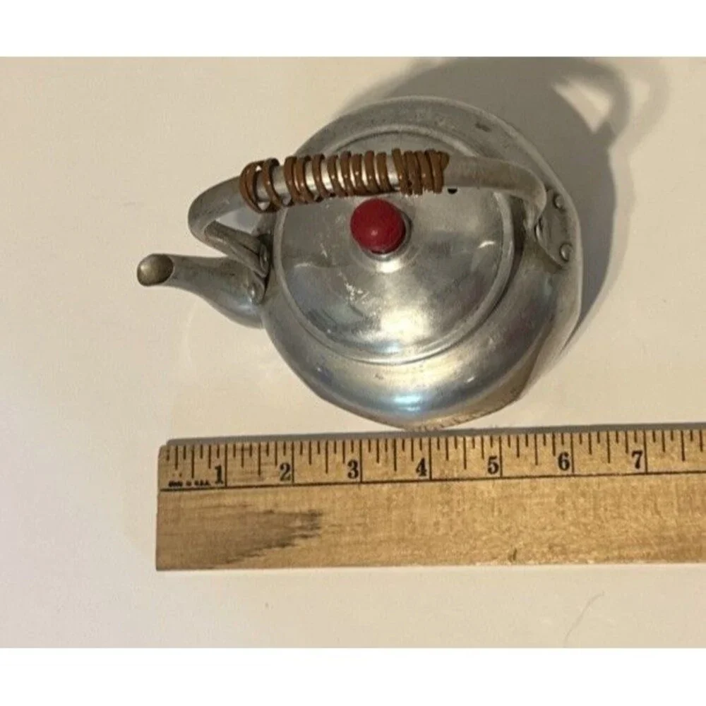 Vintage Small Aluminum Teapot Made in Japan Knob on Lid